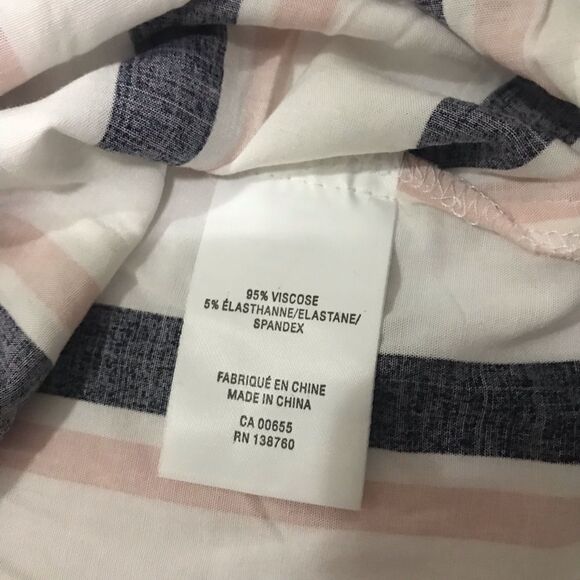 Reitmans Collared Stripe Button Down Front Knotted Blouse 3/4 XXS - Picture 9 of 10